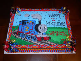 2nd Birthday Baby Shark Rectangle Cake Thomas The Tank Engine Children S Birthday Cakes Train Birthday Cake Thomas Birthday Thomas The Train Birthday Party