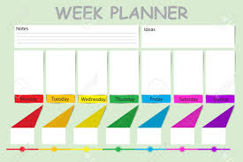 Weekly Planner With Timeline White Rectangle For The Main Daily