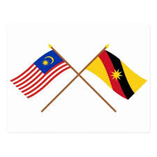 Crossed Malaysia And Sarawak Flags Postcard Sarawak Malaysia Flag Postcard