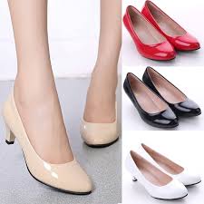 Women S Leather Round Head Elegant Business Attire Low Heels Shoes Business Casual Shoes Shoes Women Heels Business Fashion Professional