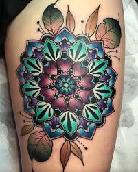 Flower Mandala Tattoo Artist Katie Mcgowan Little Rock Colorful Mandala Tattoo Mandala Tattoo Shoulder Forearm Tattoos
