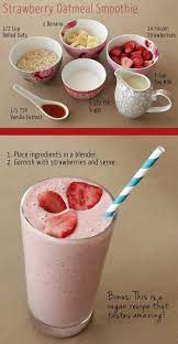 Strawberry Oatmeal Breakfast Smoothie Glitter And Bubbles Recipe Smoothie Recipes Healthy Strawberry Oatmeal Smoothie Recipes