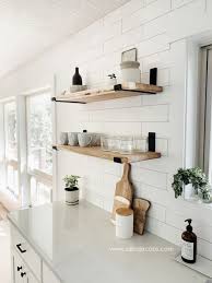 Copper and wood open shelves are great additions to standard ikea kitchen cabinets. How To Make Open Shelving A Diy Wood Shelf Tutorial Allisa Jacobs Open Kitchen Shelves Kitchen Style Diy Wood Shelves