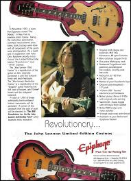 The Beatles John Lennon Epiphone Signature Casino Series Guitar 1999 Ad Print Epiphone Beatles John Epiphone John Lennon Guitar
