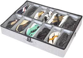 Storage lab's containers are a hybrid of the two. Amazon Com Storagelab Under Bed Shoe Storage Organizer Adjustable Dividers Fits Up To 12 Pairs Underbed Storage Solution Grey Home Kitchen