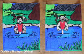 Namaan's leprosy is healed coloring page | sunday school. Naaman Crafting The Word Of God