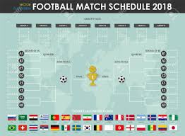 football or soccer cup match schedule and wall chart vector