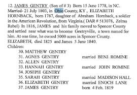 Ohio County, Kentucky History: Gentry Family