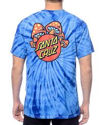 Santa Cruz Black And Blue Tie Dye Shirt Santa Cruz Shroom Dot Blue Tie Dye T Shirt Zumiez In 2020 Dye T Shirt Tie Dye T Shirts Hippie T Shirts