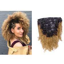 They can be knotted or twisted out, or flat ironed smooth and straight, ideal for anyone rocking natural hair. Amazon Com Anrosa Kinkys Curly Clip In Hair Extensions Human Hair 3c 4a Afro Kinky Curly Clip Ins Natural Hair Real Remy Thick Human Hair Extensions For Black Women 16 Inch Ombre