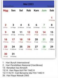 12 mei dalam rangka hari raya idul fitri 1442 hijriah. Asyiik Ada 13 Hari Libur Di Bulan Mei 2021 Inisurabaya Com