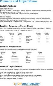 Common And Proper Noun Worksheets Proper Nouns Common And Proper Nouns Nouns Worksheet