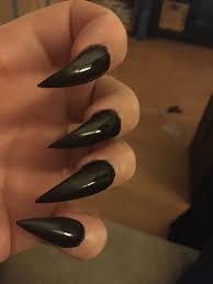 Black Claws Curved Nails Black Stiletto Nails Goth Nails