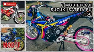 Modifikasi striping suzuki satria fu 150 fi livery kabuki via motoblast.org. 8 Modifikasi Suzuki Satria Fu 150 Modif Eight Youtube