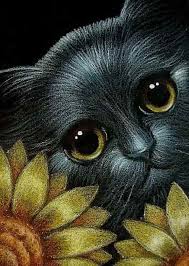 Pastel Boya Cizim Ornekleri 40 Pixselle 2020 Black Cat Sanat Kedi Sanati Tuval Resimleri