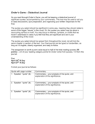 Enders Game Dialectical Journal