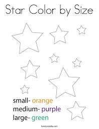 Star Color By Size Coloring Page Twisty Noodle Coloring Pages Shape Coloring Pages Star Coloring Pages