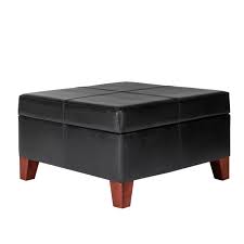 Simple modern chic why we love it: Homepop Faux Leather Square Storage Ottoman Coffee Table With Wood Legs Black Buy Online In Antigua And Barbuda At Antigua Desertcart Com Productid 2429728