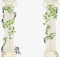 Vector Hand Painted Pillar Flower Vine Atmosphere Hand Painted Vector Pillars Vector Flower Vector Vine Vector Vine Decoration Flowering Vines Flower Wall Art