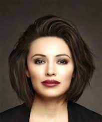 Medium Bob Hairstyle Straight Casual Dark Brunette Thehairstyler Com Medium Bob Hairstyles Brunette Bob Haircut Dark Brunette Hair