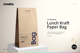 Download Lunch Kraft Paper Bag Mockup Set Bag Mockup Paper Bag Paper Bag Design