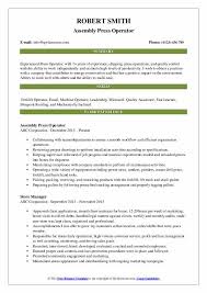 press operator resume samples qwikresume