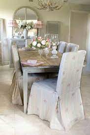 Floral Striped Shabby Chic Kitchen Chair Covers Shabby Chic Dining Room Shabby Chic Kitchen Decor Shabby Chic Kitchen Chairs