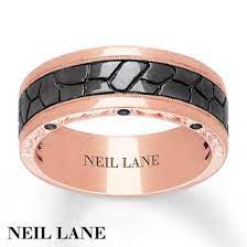 Neil Lane Men S Ring 1 20 Ctw Black Diamonds 14k Rose Gold 8mm Rings For Men Jared The Galleria Of Jewelry Mens Wedding Rings