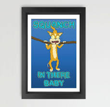 Squanchy Birdman Rick And Morty Squanchy Cat Motivational Poster Print Rick And Morty Hang In There Baby Poster Prints Art Parody Poster