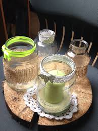 Tischdeko Hochzeit Die Grossen Glaser Sind Gurkenglaser Die Kleineren Vasen Sind Von Tedi Das Hakelband Habe I Juteband Tischdekoration Geburtstag Tischdeko