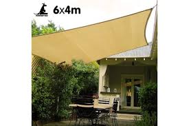 Wallaroo Rectangular Shade Sail 6m X 4m Sand Shade Sail Sun Sail Shade Canopy Outdoor