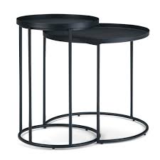 Simpli Home Monet Modern Industrial Round 24 In Wide Metal 2 Piece Nesting Table In Black Axcmnt 06 T Metal Nesting Tables Nesting Tables Nesting End Tables