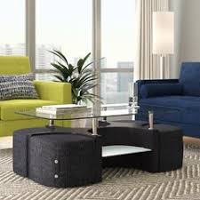 Buy coffee table with stools and get the best deals at the lowest prices on ebay! Glass Stools Coffee Tables You Ll Love In 2021 Wayfair
