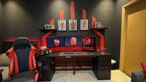 What Do You Guys Think Of My Black And Red Station Black Home Office Gaming Room Setup Black And Red