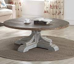 Reclaimed distressed round coffee table. Caleb Weathered Oak And Antique White Round Coffee Table