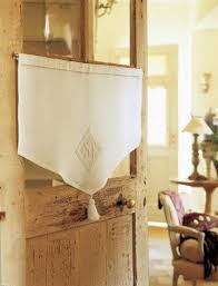Un Brise Bise En Lin Brode D Un Monogramme Petit Rideau Rideau Vintage Rideaux