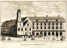 Sitz Der Sparkasse Der Stadt Berlin Im Gruendungsjahr 1818 Im Oberem Stockwerk Der Gerichtslaube An Der Koenig Ecke Spandauer Strasse Berlin Sparkasse Rathaus