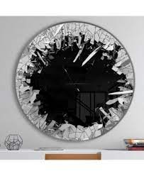 Design Art Designart Oversized Modern Round Metal Wall Clock Reviews Home Macy S Broken Wall Wall Clock Modern Bird Wall Decor