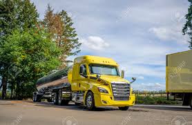The ideal distance when parallel parking, for the safety of you. Yellow Long Haul Industrial Big Rig Semi Truck Tractor With Low Stock Photo Picture And Royalty Free Image Image 159313346