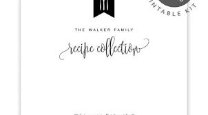 Recipe Binder Printable Kit Editable Recipe Template Recipe Etsy Family Cookbook Recipe Template Recipe Book