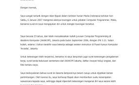 Syarat melamar pekerjaan via email. Contoh Surat Lamaran Kerja Di Pt Hwi Berbagi Contoh Surat Cute766