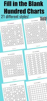 Print a copy of a blank hundred chart. Fill In The Blank Hundred Charts Teach Beside Me