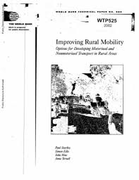 Improving Rural Mobility Options For Developing Motorized And Nonmotorized Transport In Rural Areas