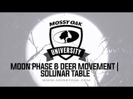 Moon Phase And Deer Movement Solunar Table Youtube