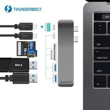 Pease note no vat will be charged on your order but vat will be due prior to delivery and dhl will contact you can also buy caldigit's popular docks such as ts3 plus from your local apple stores or apple.com. Thunderbolt 3 Usb C Hub Docking For Macbook Pro 2016 2017 Homespot Type C Duo Hub 6 Port 40gbs Thunderbolt 3 Pass Through Best Buy Canada