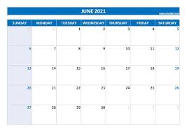 June 2021 calendar -Calendar.best