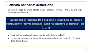 Testo unico delle leggi in materia bancaria e creditizia materia: Corso Di Tecnica Bancaria Cagliari 2018 Fabrizio Crespi