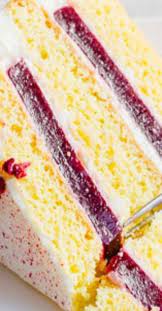 Raspberry Layer Cake With Cream Cheese Frosting Recipe Desserts Cake Recipes Yummy Cakes