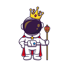 Cute Astronaut King SVG Free With Crown Cartoon - SVG Files