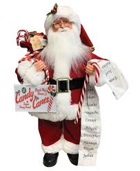Note the elaborate detail of the 8 pointed star on santa's robe the statue of liberty on his staff and eagle on his belt buckle. Santa S Workshop 15 Candy Cane Claus Red Santas Workshop Christmas Figurines Decorative Holiday Pillows